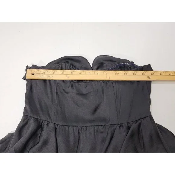 American Eagle Outfitters Womens Dress Mini Ruffle Black Strapless Size 8 - Picture 6 of 8